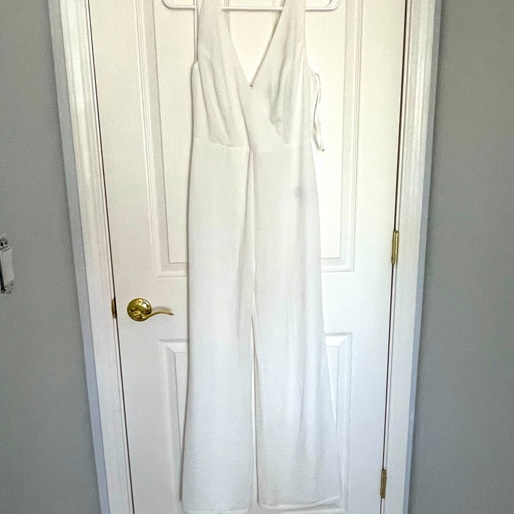 White Wide Leg Jumpsuit